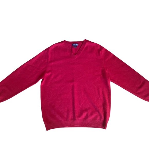 Lands' End Men's Fine Gauge 100% Cashmere Sweater V Neck
